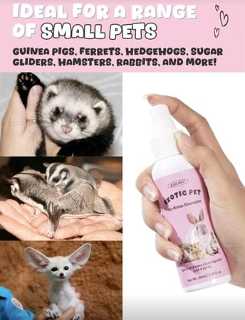 رذاذ شامبو الحيوانات الصغيرة بدون شطف للاستحمام المريح