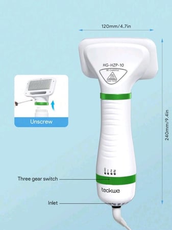 مشط هواء جاف/استشوار لتجفيف الحيوانات الأليفة