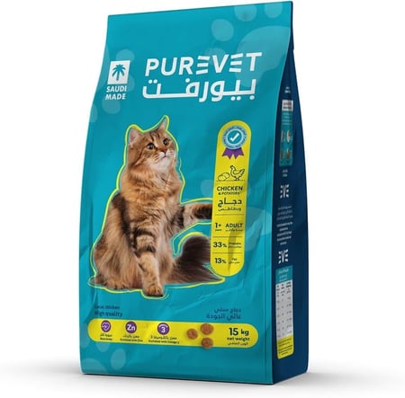 بيورفيت طعام جاف للقطط البالغة دجاج وبطاطس حجم 15 كيلو