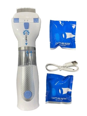 في كومب مشط شفط كهربائي قابل للشحن للتخلص من القمل والبراغيث والحشرات