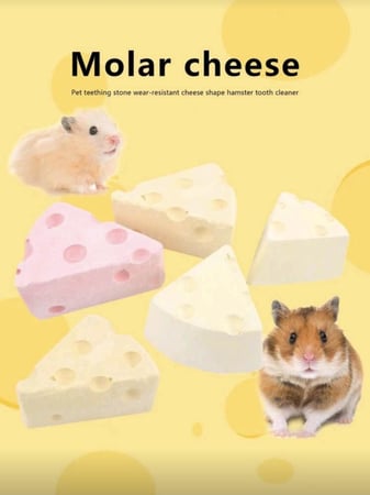 حجر الكالسيوم للمضغ على شكل جبنة للهامستر والحيوانات الصغيرة