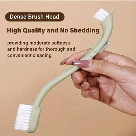 أداة تنظيف أقفاص الطيور بفرشتين وذراع طويلة