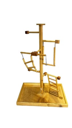 ستاند ببغاء خشب مع ألعاب