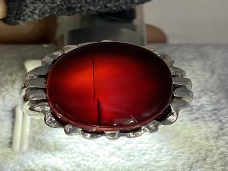 خاتم فضه بحجر العقيق اليماني الكرزي صياغة الر فاعي