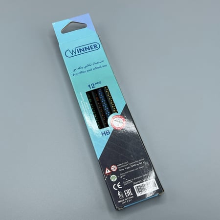 اقلام رصاص لون اسود بممحاة متعددة الالوان -12 قلم