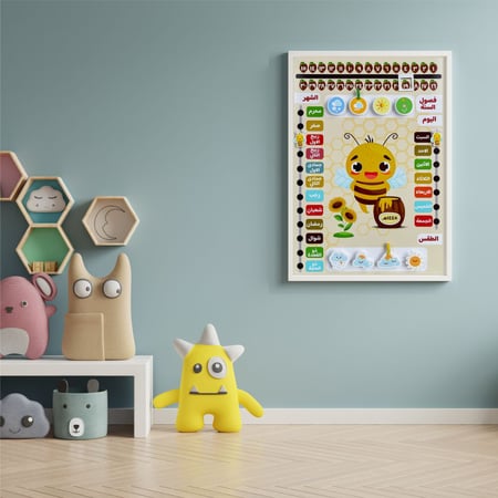 لوحة تحفيز  تعزيز / ايكريلك رزنامة الصف  ( ثيم النحل / العسل )