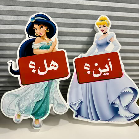 مجسمات الاميرات مفاتيح الأسئلة ( كيف ، ماذا، هل، كم ، أين ، متى )