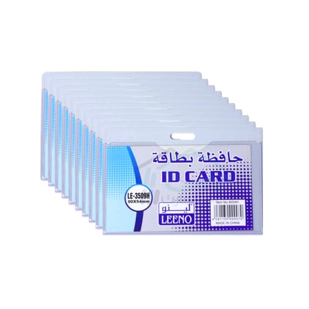 حزمة مكونة من 10حافظة بطاقة شفافة شكل عرضي  9.5X6 cm  - لينو LE-3504H