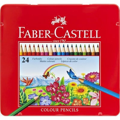 الوان خشبية فايبر كاستل 24 لون علبة مسطحة