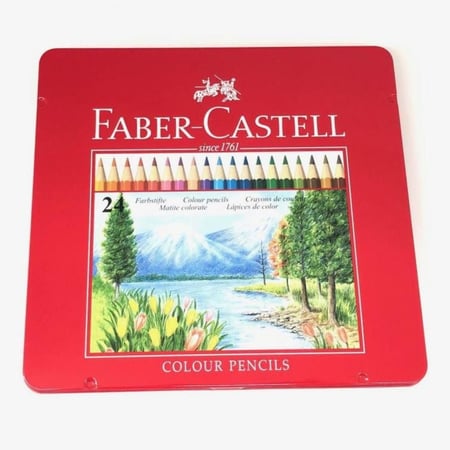 الوان خشبية ناعمة براقة فايبر كاستل 24 لون