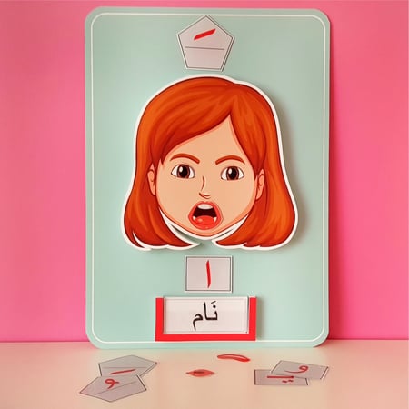 لوحة تعليمية تفاعلية مجسمة ( الاصوات القصيرة و الطويلة )