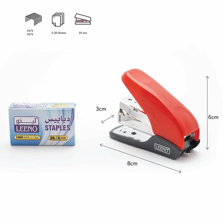 دباسة  مع دبابيس LE-1918 ( لون المقبض اخضر فاتح )