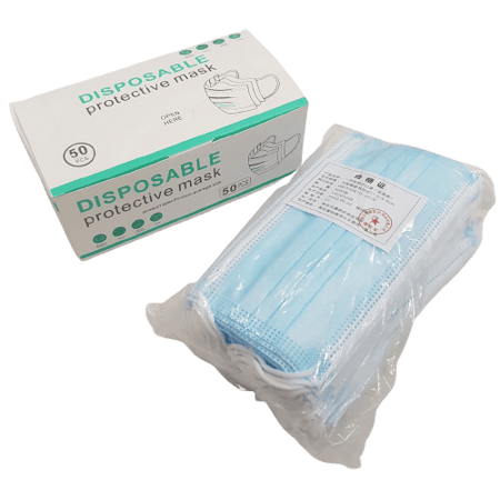 حزمة من 50 كمام  ثلاثي الطبقات