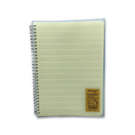 دفتر سلك غلاف شفاف 100 ورقة B5( 26X18 CM )