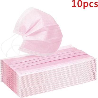 حزمة من 10 كمامات وردية اللون