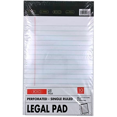 حزمة من 10 دفتر ملاحظات ابيض مسطر A5 - روكو