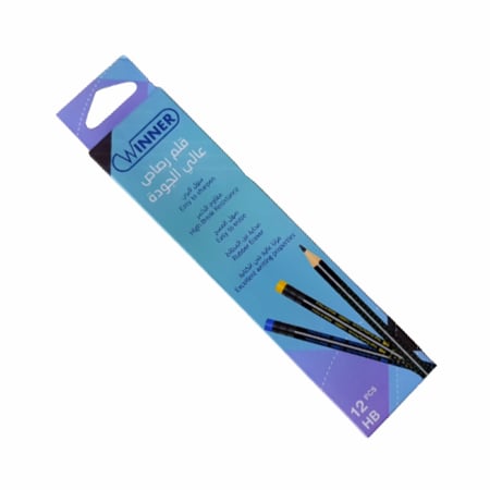 اقلام رصاص لون اسود بممحاة متعددة الالوان -12 قلم