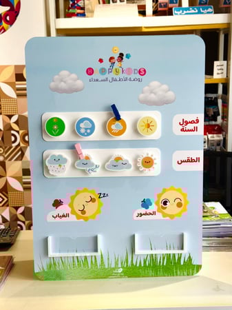 اكريلك رزنامة الفصول و الطقس و الحضور و الغياب