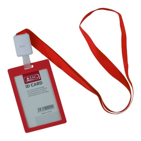 حامل بطاقة طولي ملون مع الحبل - SBC