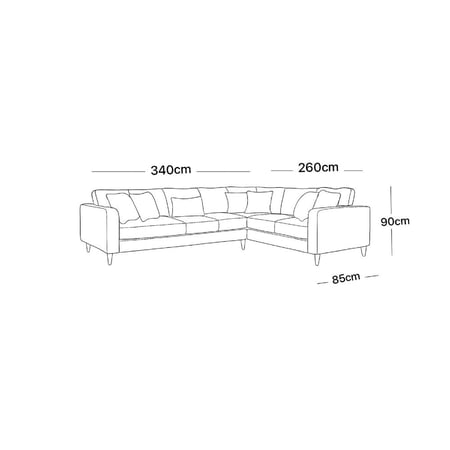 كروكي كنب زاوية مودرن حرف L بلون بيج مميز