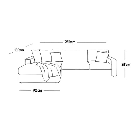كروكي كنب زاوية حرف L أمريكي كحلي أنيق