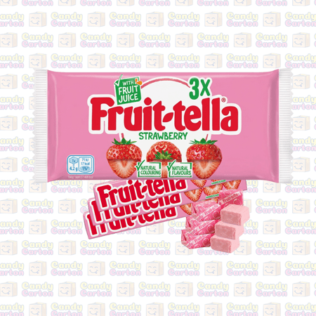 فروت تيلا حلوى طرية بنكهة الفراولة 123 جرام مستورد هولاندا Fruit tella Strawberry Fruits 123G