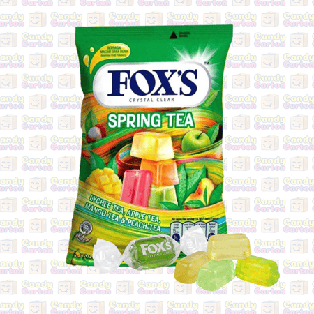 حلاوة قزاز القديمة فوكس كريستال كلير بنكهة شاي الربيع 90 جرام مستورد اندونيسيا Foxs Crystal Clear Spring Tea 90g