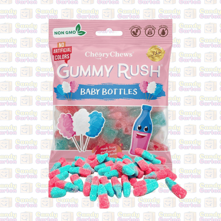 جامي راش بنكهة العلكة وحلوى شعر البنات 90جرام مستورد امريكا Gummy Rush Baby Bottles 90g