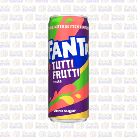 فانتا نكهة توتي فروتي خالٍ من السكر اصدار محدود 250مل مستورد المملكة المتحدة Fanta Tutti Frutti Taste Zero Sugar Limited Edition 250ml