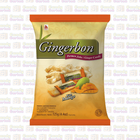 حلوى بنكهة المانجو والزنجبيل من جينجربون، 20 قطعة 125 جرام GINGERBON