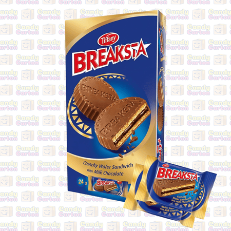 تيفاني بريكستا شوكولاتة بالويفر المقرمش وشوكولاتة الحليب 24 قطعة 14.5 جم لكل قطعة Tiffany Breaksta Crunchy Wafer Sandwich with Milk Chocolate 348g