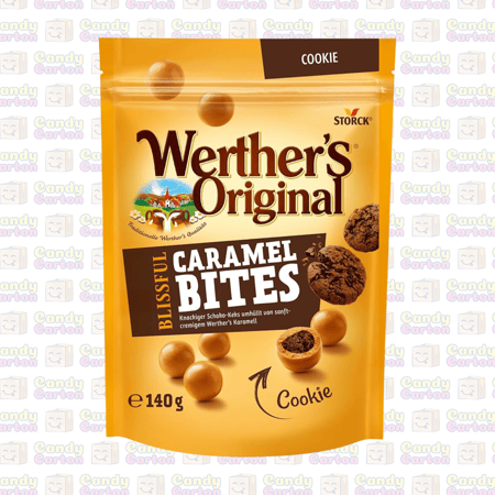ستورك ويرذيرز قطع الكوكيز بالكراميل المقرمشة 140 جرام مستورد المانيا Storck Werthers Original Chocolate Cookie Caramel Bites 140G