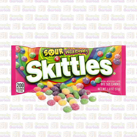 سكيتلز بنكهة التوت البري الحامض 51 جرام مستورد امريكا Skittles Sour Wild Berry 51g