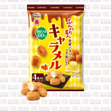 فونوري ميجين سناك ارز مغطى بالكراميل انتاج شركة ايشيغو سيكا 60 جرام مستورد اليابان Echigo Seika  Rice Puffs with Fermented Butter and Caramel Flavor 60g
