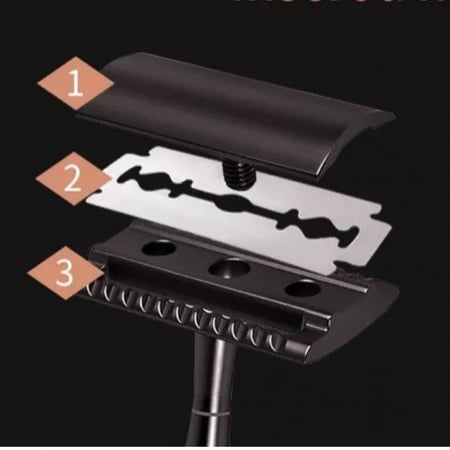 1 موس الحلاقة الآمن باللون الفضي + 10 شفرات مجانية