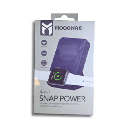 باور بانك 4في 1 بسعة 10ألف امبير مع شاحن لاسلكي بقوة 20واط MX219 من Moogmax