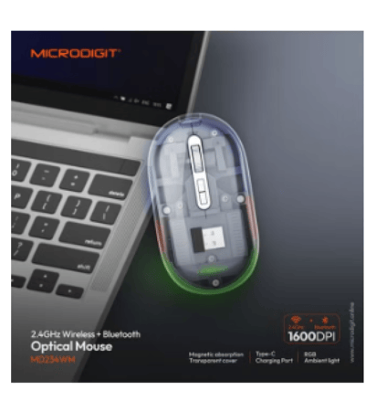 ماوس لاسلكي قابل لإعادة الشحن ، MICRODIGIT