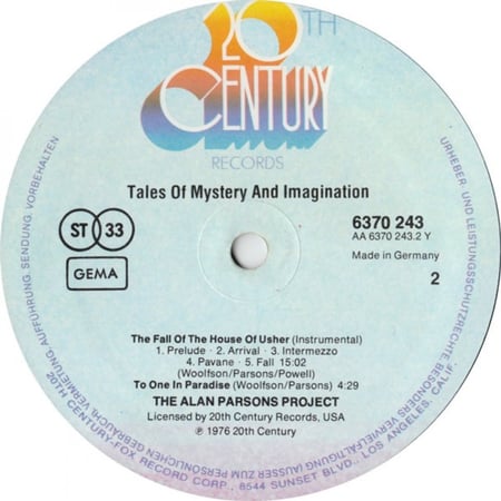 The Alan Parsons Project ‎- Tales Of Mystery And Imagination
