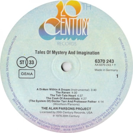 The Alan Parsons Project ‎- Tales Of Mystery And Imagination