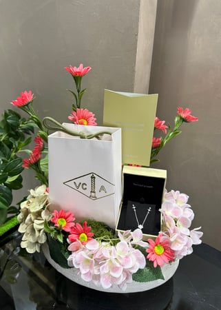 تنسيق فخم و قلادة فان كليف