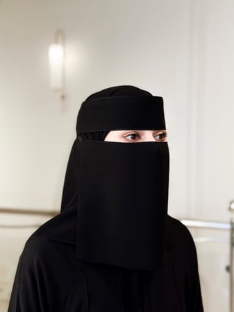 عرض نقاب نظارة +طرحة ربط ثابتة