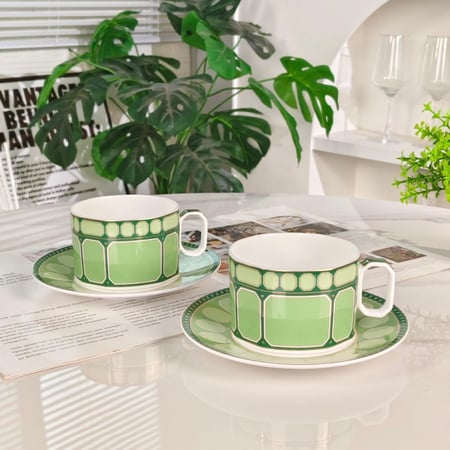 طقم اكواب سوار فسكي للكابتشينو او الشاي