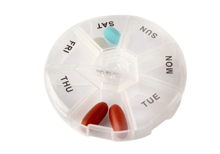 حافظة ومنظم اقراص الدواء دائرية شفاف
