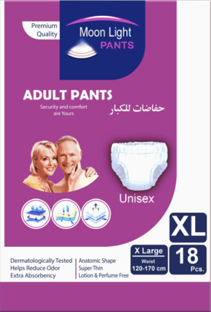 حفائظ كبار السن مون لايت كلوت اكس لارج عبوة 18 Moon Ligth  XLت اكس