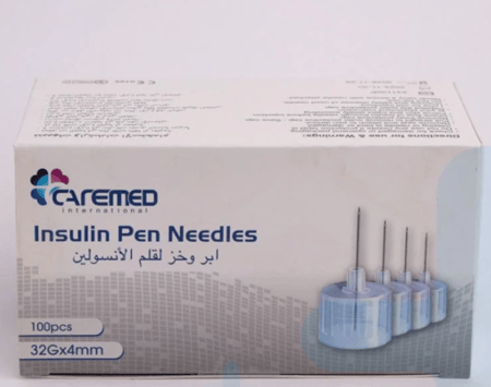 ابر قلم الانسولين كارميد  Caremed 32G*4mm