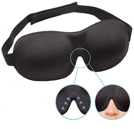 غطاء عين قماش مبطن للنوم مع سدادة أذن