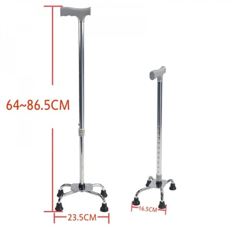 عصا قاعدة رباعية 924 - فضي ربل رصاصي