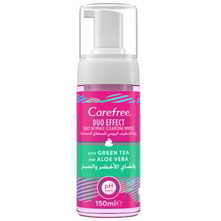 كير فري رغوة تنظيف للمناطق الحساسة بالشاي الأخضر و الصبار 150مل