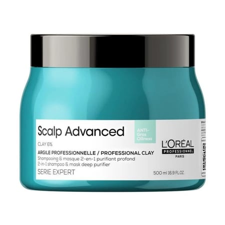 لوريال بروفسيونال سكالب ادفانسد CLAY 6% SCALP ADVANCED  شامبو وماسك 2في1 منظف عميق لفروة الرأس 500مل
