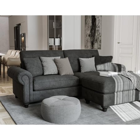 كنبة زاوية 212×168×61×68 سم - رمادي - ICO.SO.104